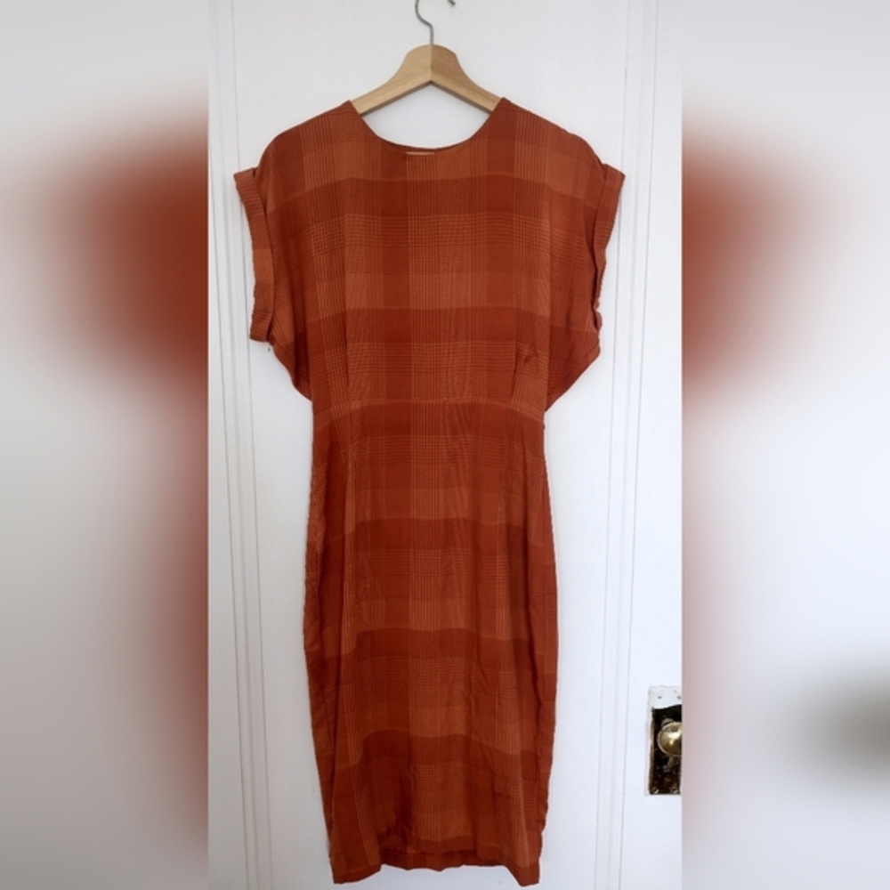 Orange Plaid Wiggle Rio Dress by Eve Gravel | Local designer | XS